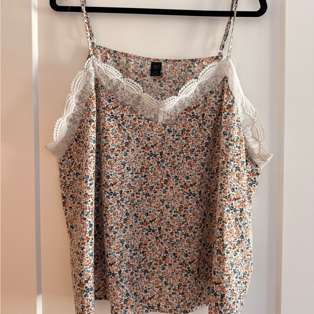 SHEIN Multicolor Floral Lace Cami Top